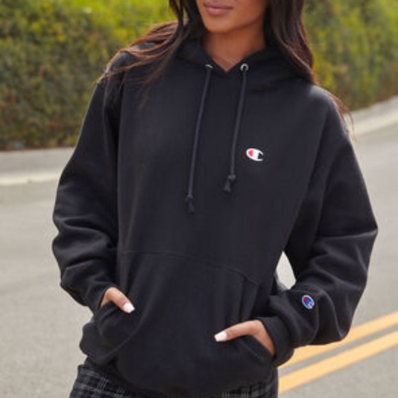 Champion Tops - women's black champion hoodie